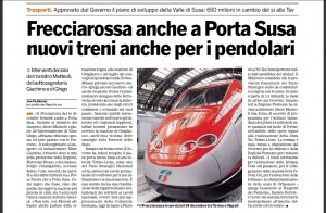 Frecciarossa ritornano a Porta Susa Frecciarossa ritorna a Porta Susa
