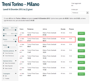 Treni Italo Torino - Milano
